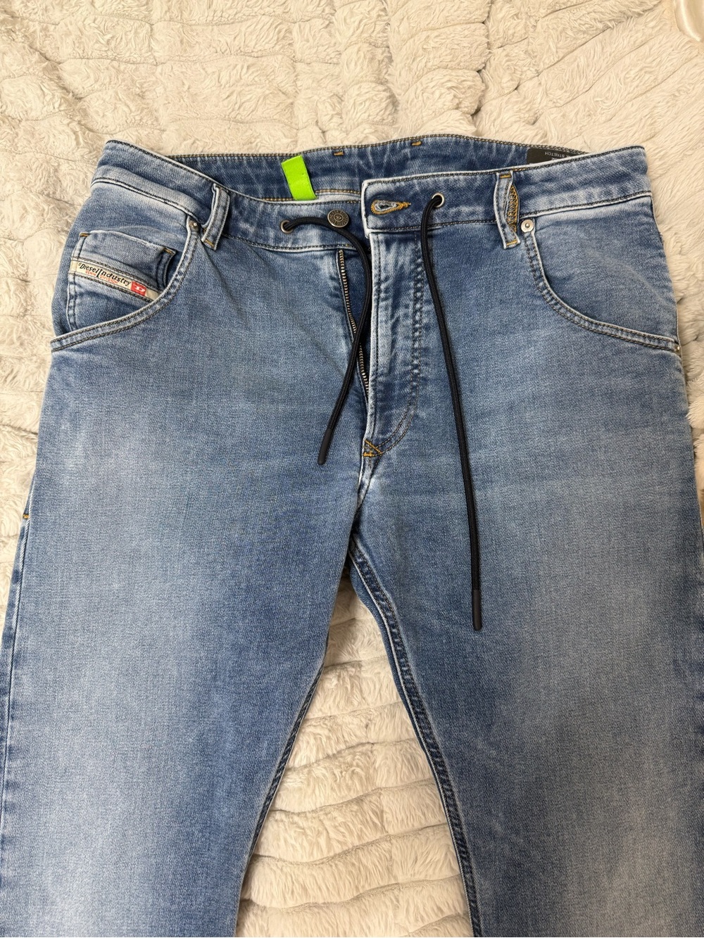 Light Blue Diesel Jeans joggers with Drawstring Waist